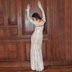 Maxikleid mit Spitzenstickerei und Sling