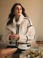 R&B | Kunstfell Aviator Jacke Winter Teddy Reißverschluss