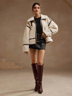 R&B | Kunstfell Aviator Jacke Winter Teddy Reißverschluss