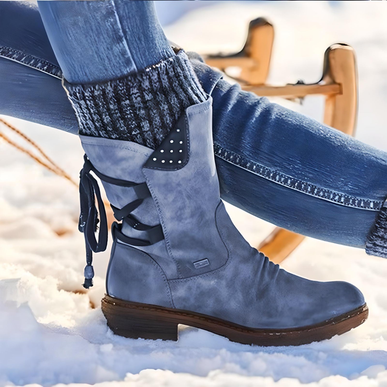 R&B | Winterschuhe Schneestiefel mit Schnürsenkel