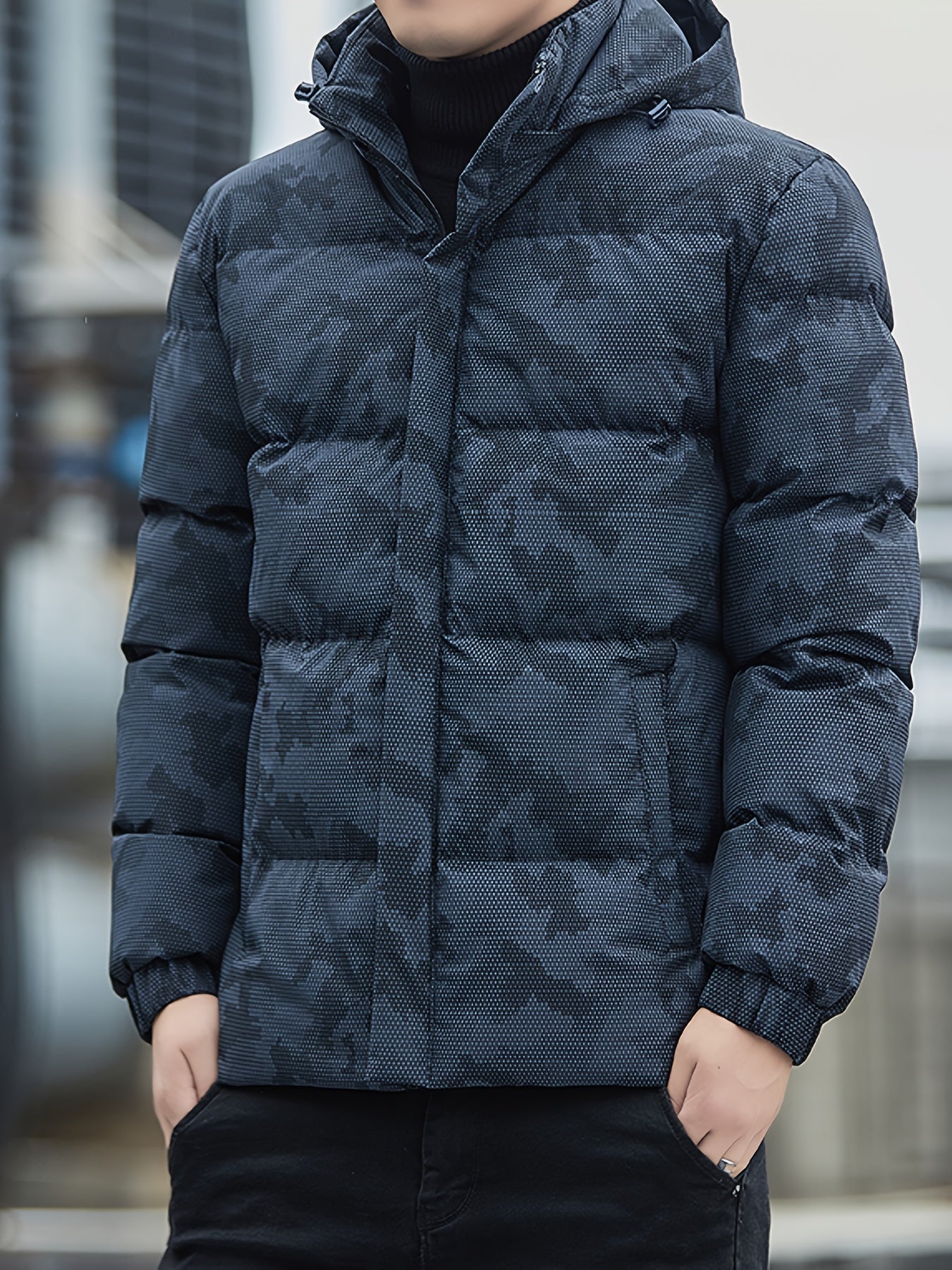 R&B | Pufferjacke mit Reißverschluss und Stehkragen
