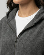 Warmer Damen Winter Sportanzug Set Gefütterte Jacke und Hose Grau