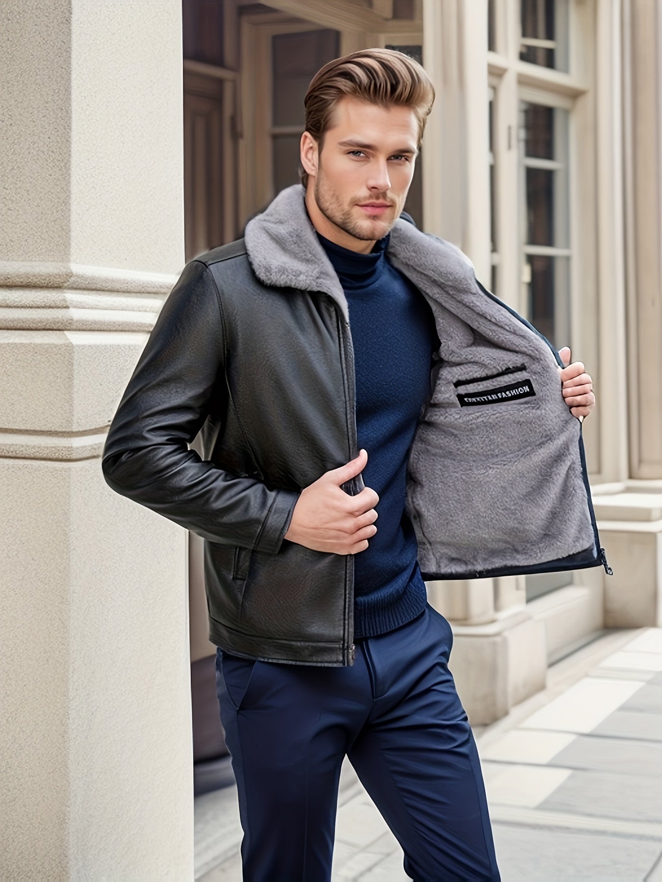 R&B | Fleecejacke mit Pu-Beschichtung