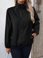 R&B | Damen Wasserdichte Regenjacke mit Reißverschluss und Hohem Kragen