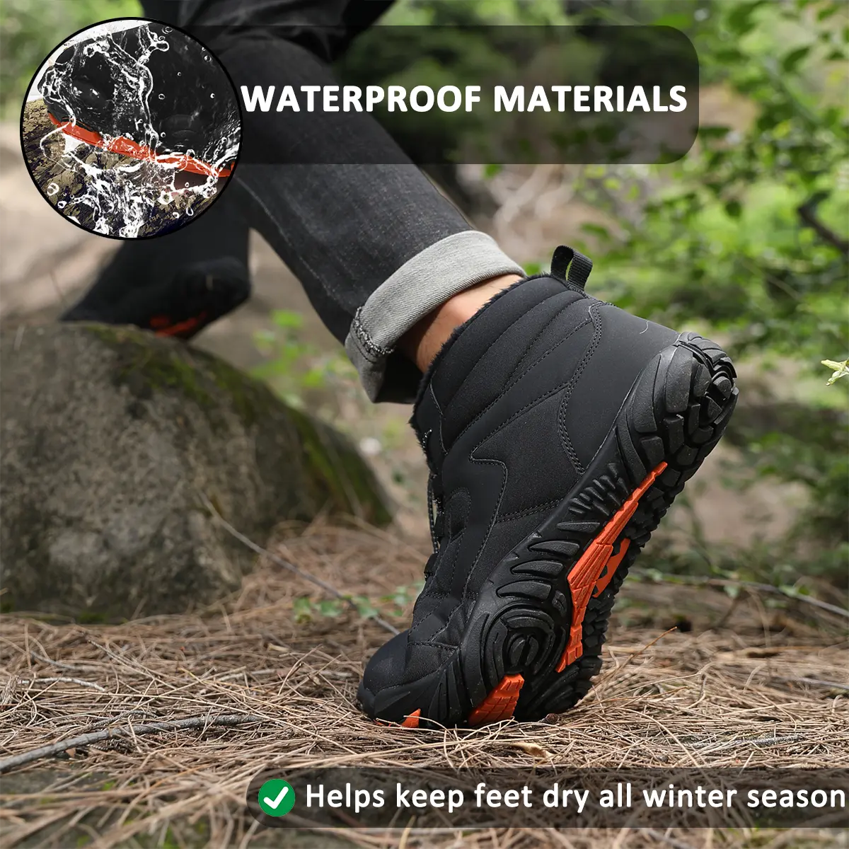 R&B | Wasserdichte Wanderschuhe für Unisex – Dicke & Warme Bequemlichkeit