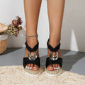 Keil Sandalen - Sommerschuhe mit elastischen Riemen für Damen R&B