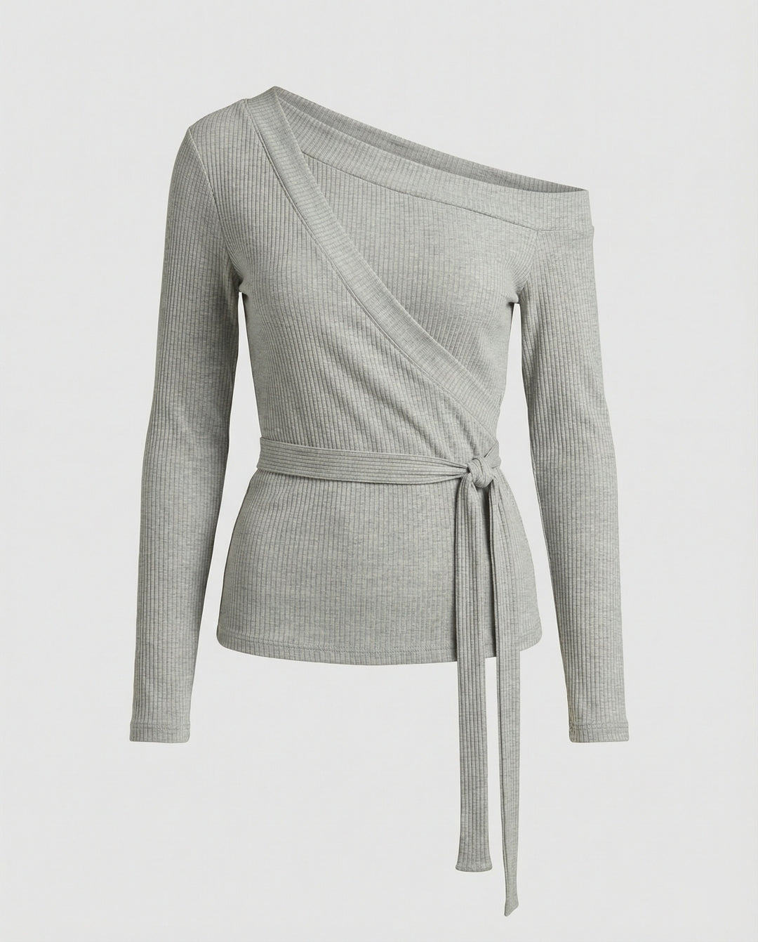 Weicher Strickpullover Damen mit Schnürung Slim Fit Langarm Top