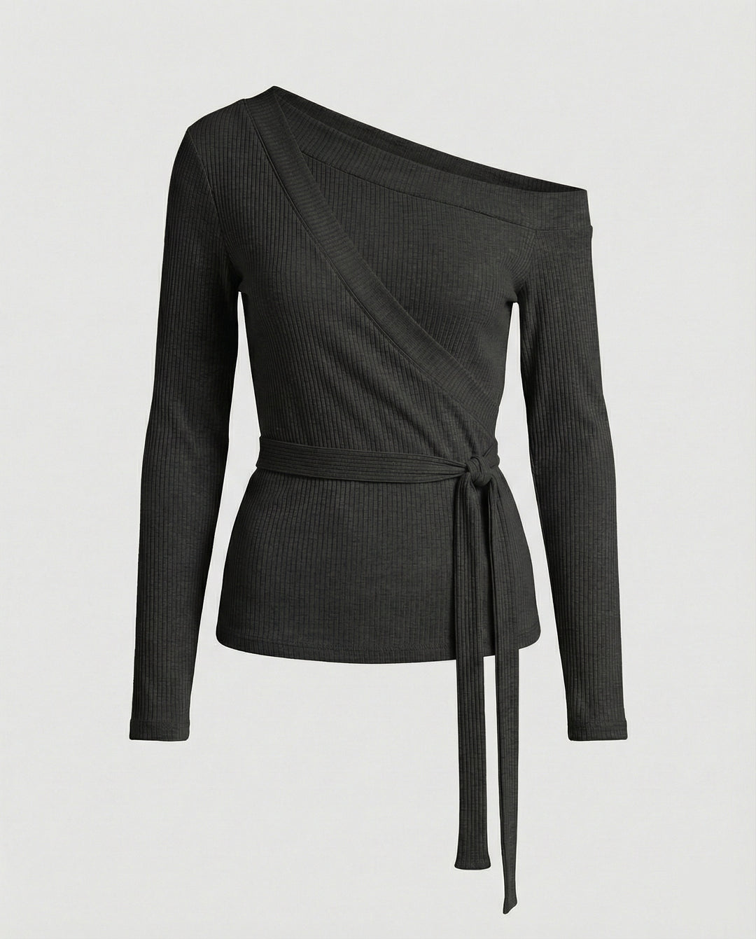 Weicher Strickpullover Damen mit Schnürung Slim Fit Langarm Top