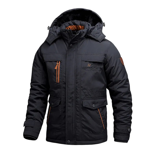 R&B | Herren wasserdichte Winterjacke mit Kapuze & thermischer Fütterung
