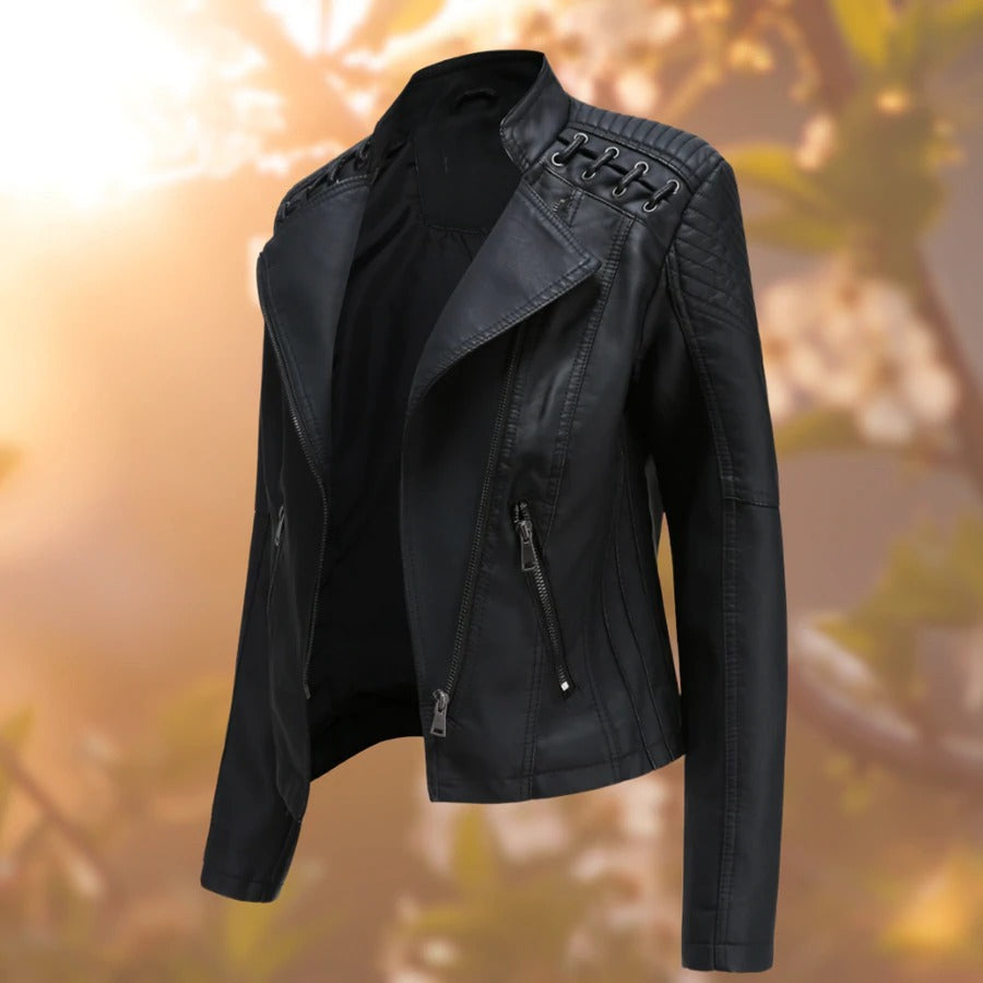 R&B | Mandy Noir Lederjacke im Bikerstil