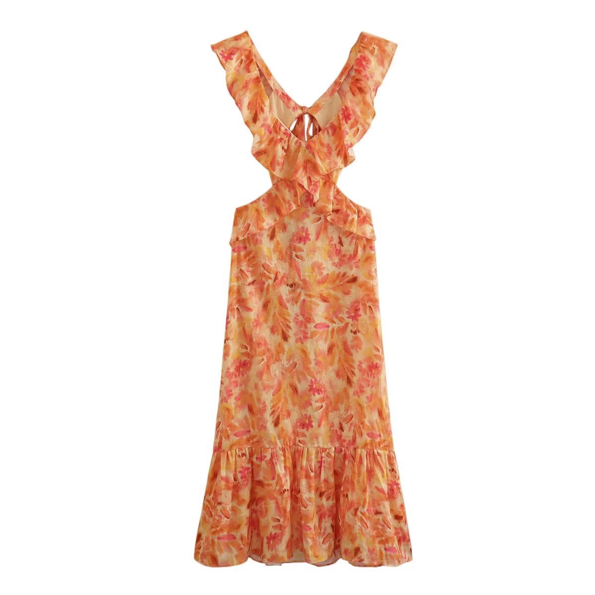 R&B | Bedrucktes Kleid mit Rüschen