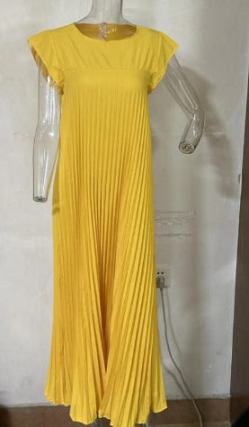 R&B | Elegantes Plissee-Kleid Einfarbig Ärmellos