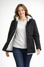 R&B | Damen Winterjacke mit Kapuze und Fleecefutter