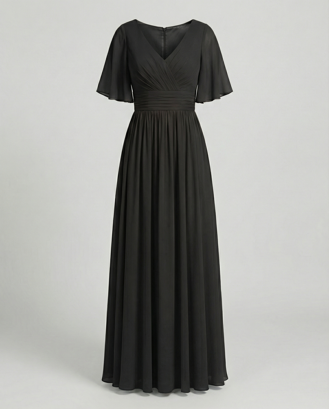 R&B | Kleid Fließendes V-Ausschnitt Chiffonkleid für Damen