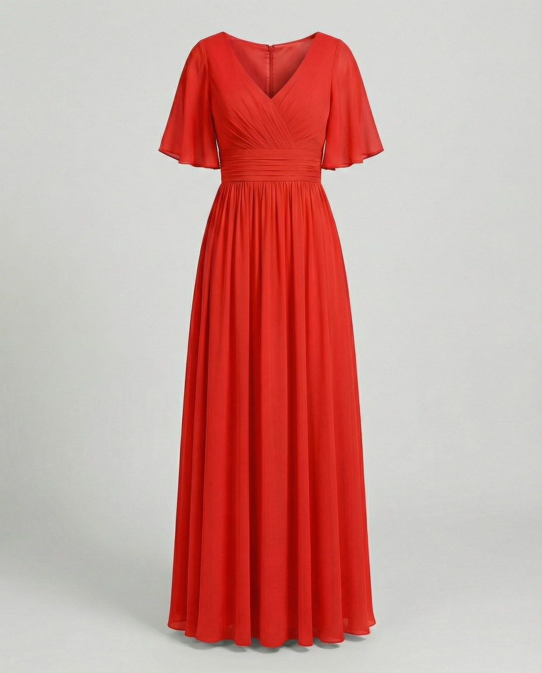 R&B | Kleid Fließendes V-Ausschnitt Chiffonkleid für Damen