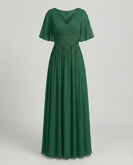 R&B | Kleid Fließendes V-Ausschnitt Chiffonkleid für Damen