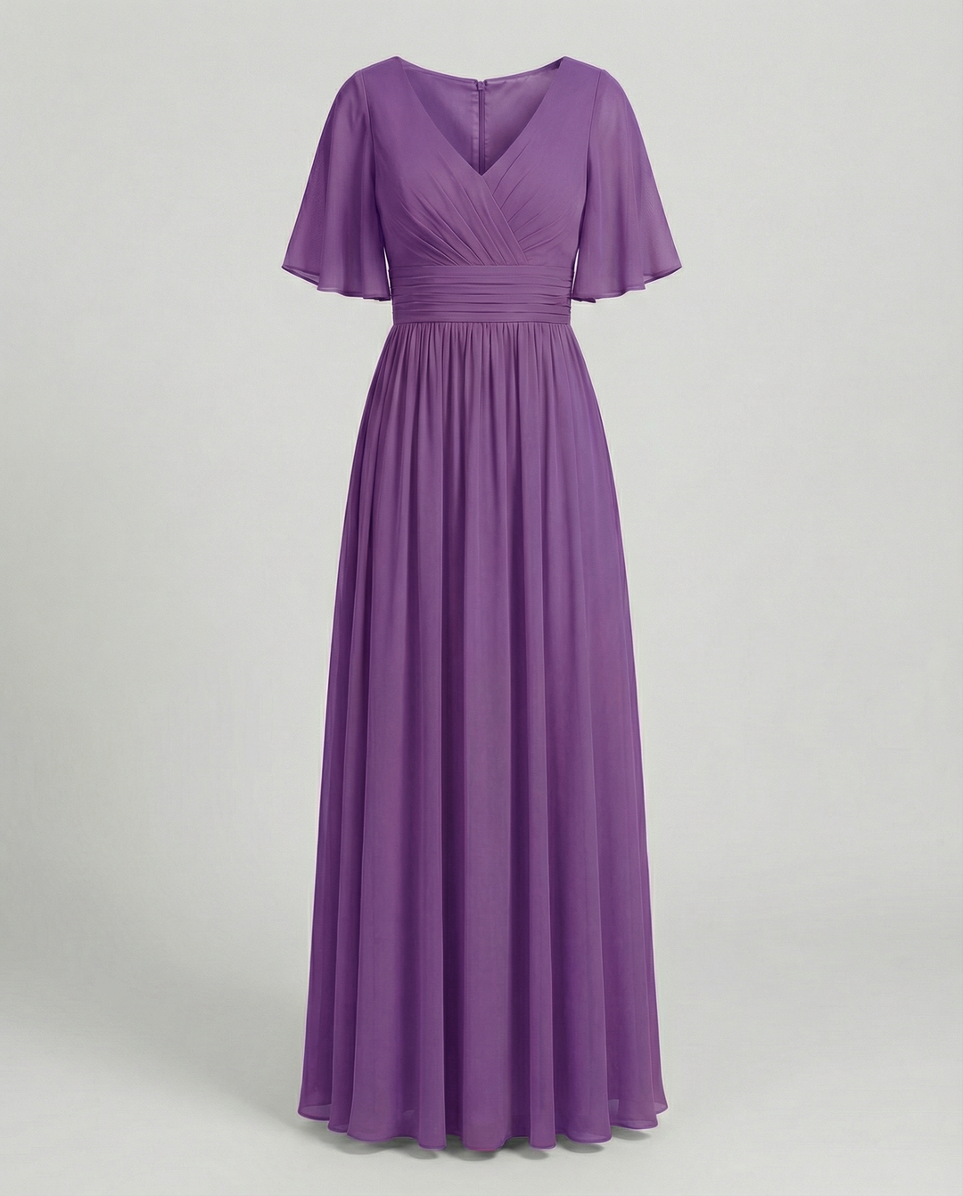 R&B | Kleid Fließendes V-Ausschnitt Chiffonkleid für Damen