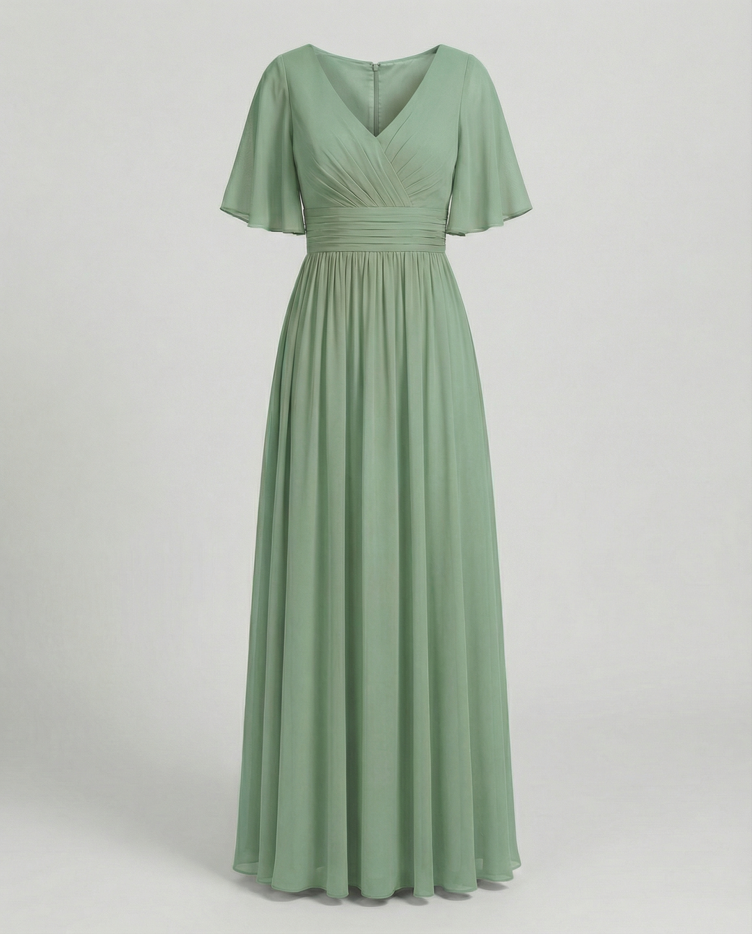 R&B | Kleid Fließendes V-Ausschnitt Chiffonkleid für Damen