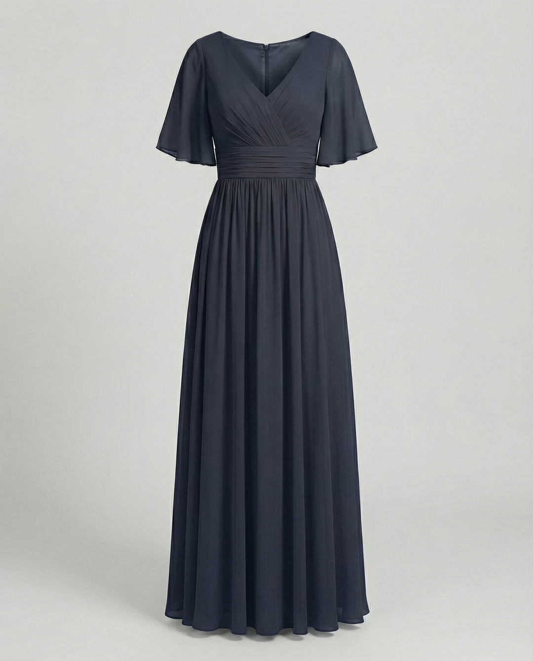 R&B | Kleid Fließendes V-Ausschnitt Chiffonkleid für Damen