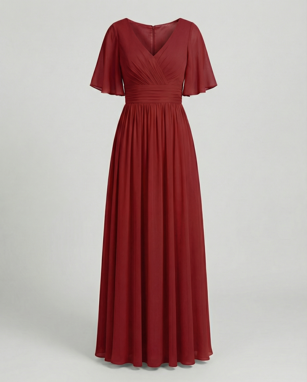 R&B | Kleid Fließendes V-Ausschnitt Chiffonkleid für Damen