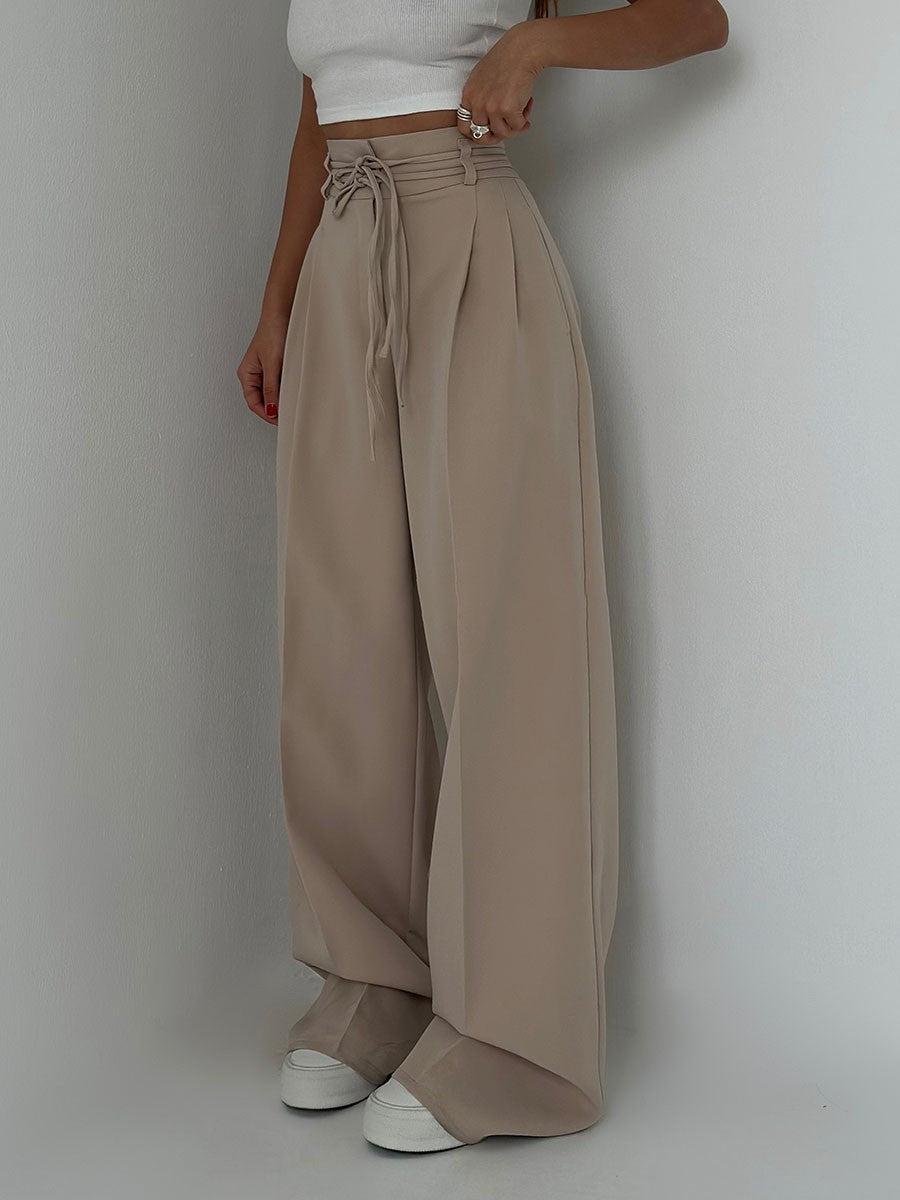 R&B | Damenhose mit Hohem Bund und Weitem Bein