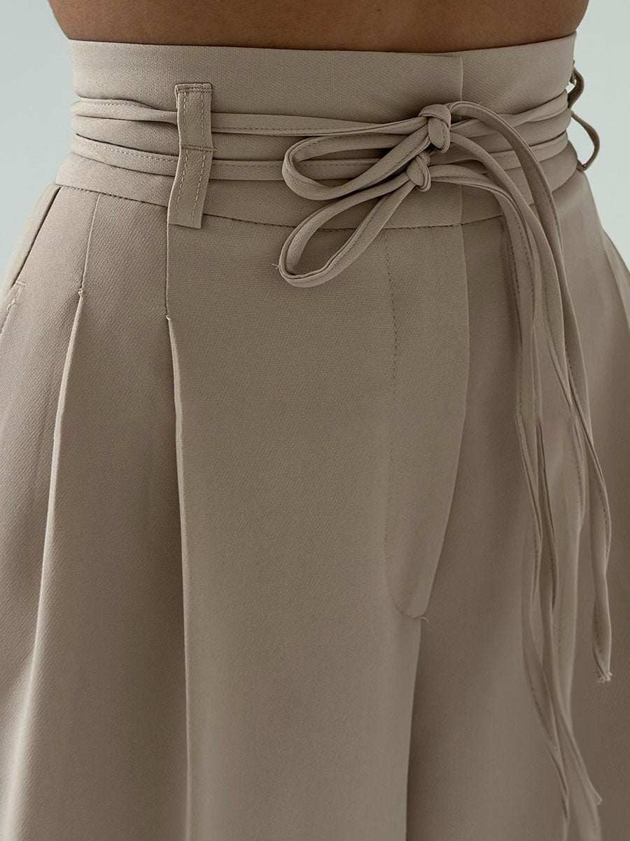 R&B | Damenhose mit Hohem Bund und Weitem Bein