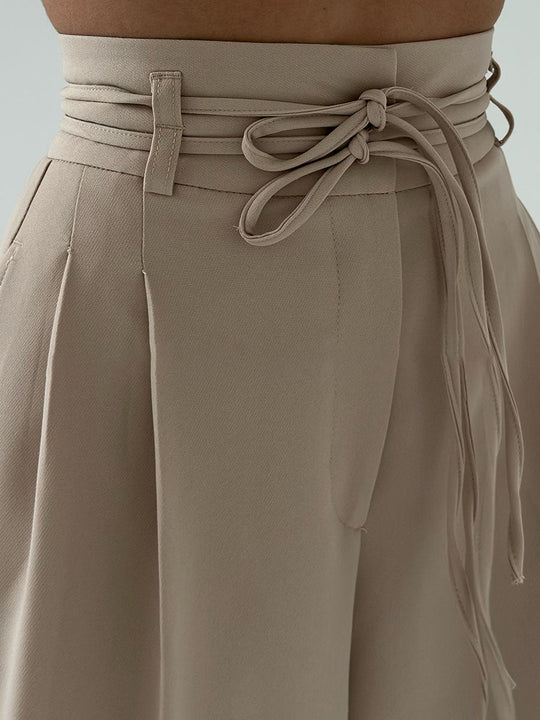R&B | Damenhose mit Hohem Bund und Weitem Bein