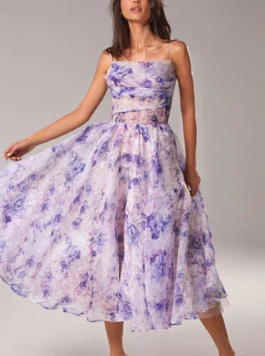 R&B | Elegantes Blumen Midi Kleid