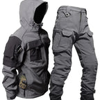R&B | Outdoor Herren Cargo Set wasserdicht und winddicht mit Kapuze für Wandern und täglichen GR&Brauch