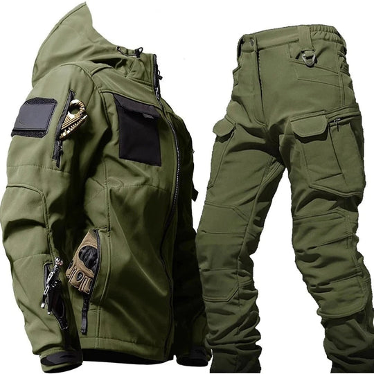 R&B | Outdoor Herren Cargo Set wasserdicht und winddicht mit Kapuze für Wandern und täglichen Gebrauch