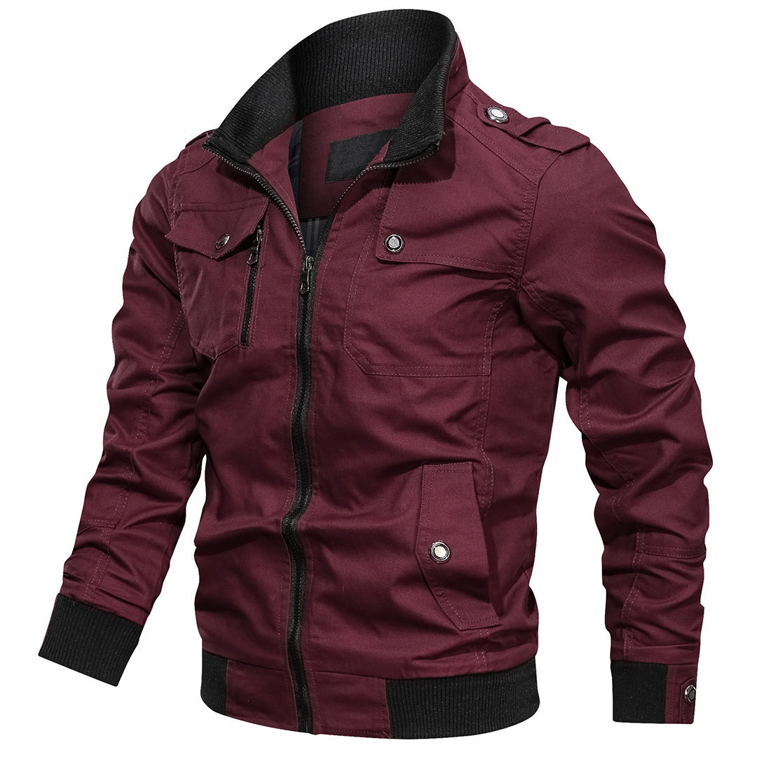 R&B | Bomberjacke Normale Passform Bomberdesign mit Rippkragen und Epauletten Mehrere Taschen