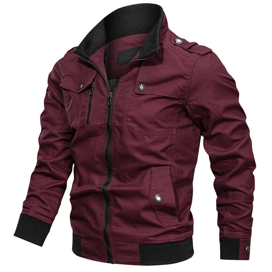 R&B | Bomberjacke Normale Passform Bomberdesign mit Rippkragen und Epauletten Mehrere Taschen