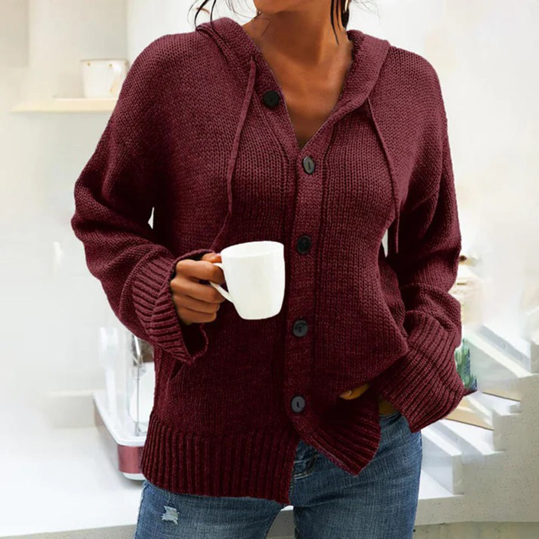 R&B | Strickjacke mit Kapuze und Kordelzug