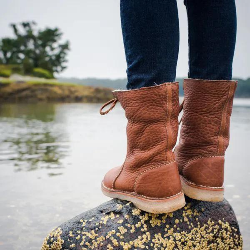 Warme wasserdichte rutschfeste Pelz-Schneestiefel R&B