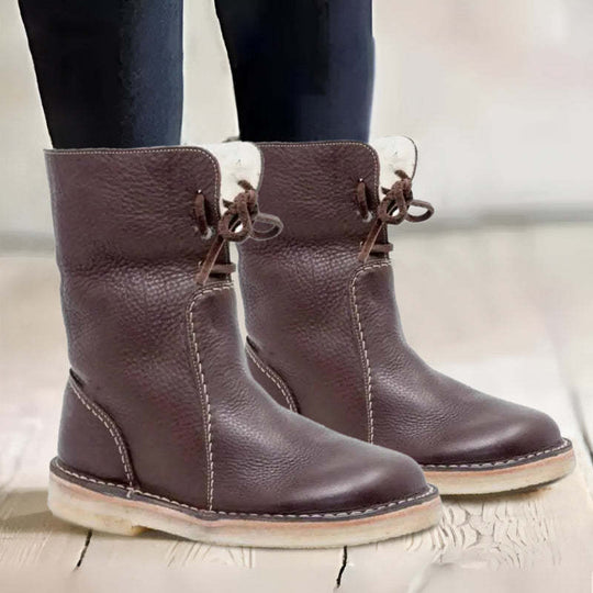 Warme wasserdichte rutschfeste Pelz-Schneestiefel R&B