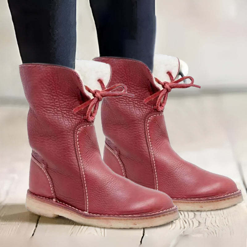 Warme wasserdichte rutschfeste Pelz-Schneestiefel R&B