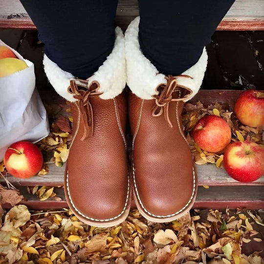 Warme wasserdichte rutschfeste Pelz-Schneestiefel R&B