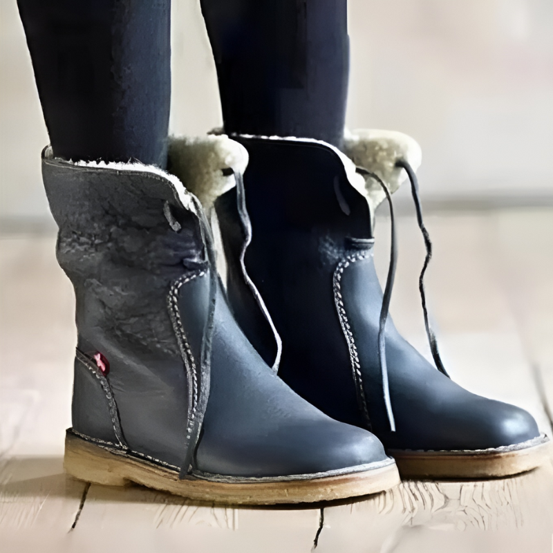 Warme wasserdichte rutschfeste Pelz-Schneestiefel R&B