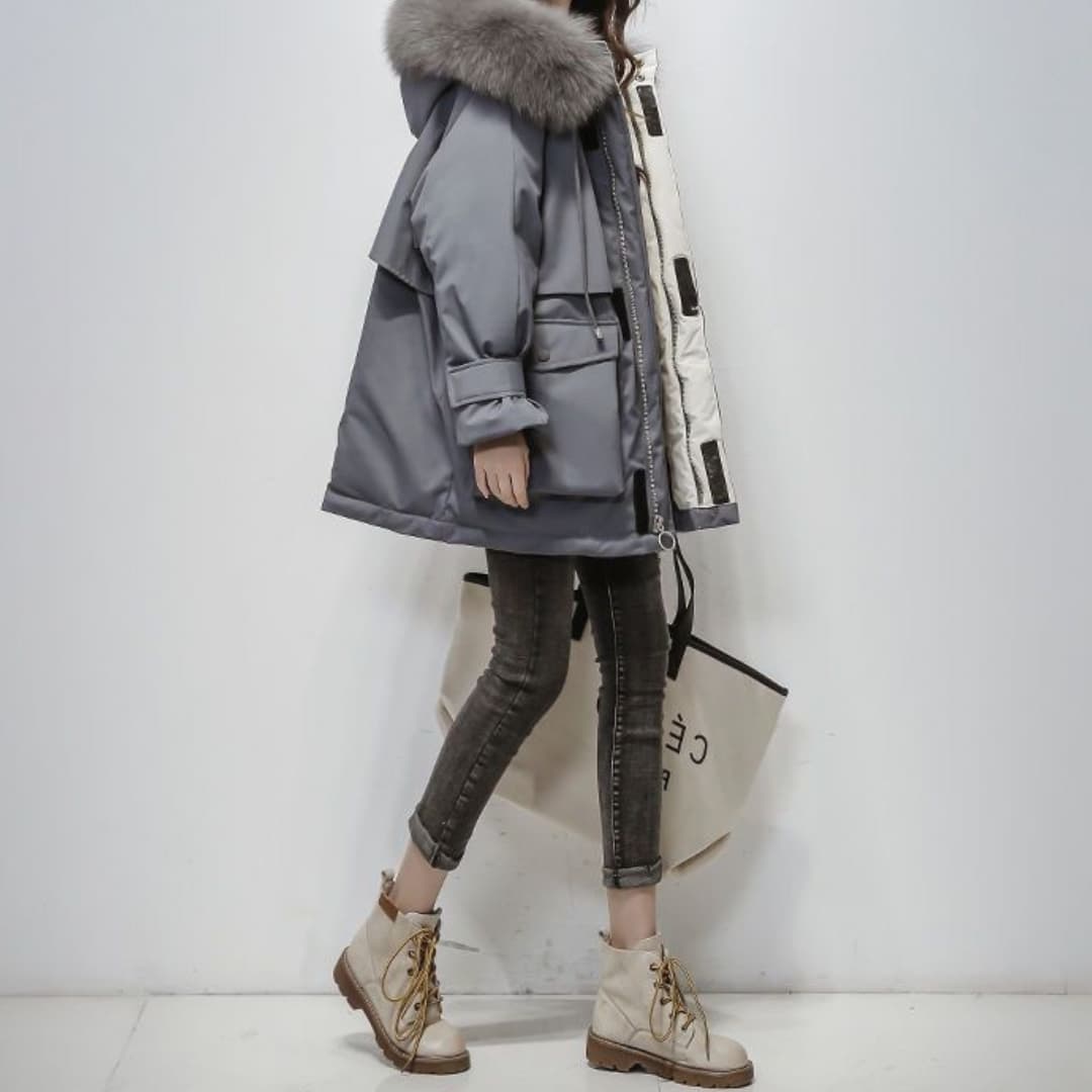 R&B | Warmer Winterparka Mit Pelzkragen