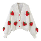 Priscilla | Lose Strickjacke Erdbeere