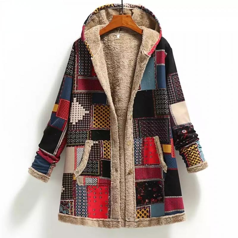 R&B | Dicke Bedruckte Fleece-Jacke