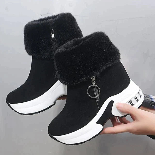 Bequeme, rutschfeste Stiefel mit Pelzfutter und Reißverschluss an der Seite R&B