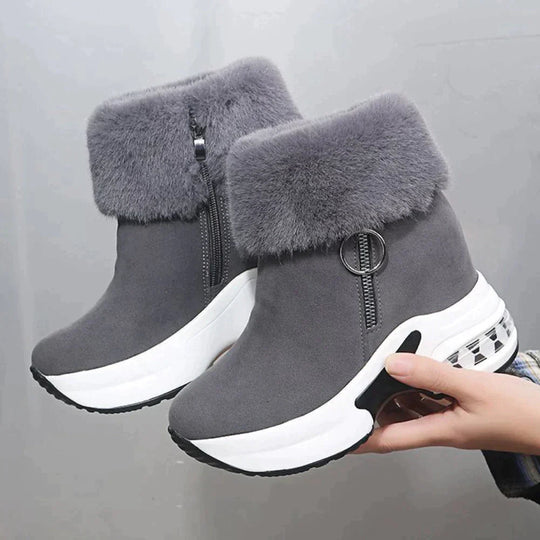 Bequeme, rutschfeste Stiefel mit Pelzfutter und Reißverschluss an der Seite R&B