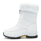 Bequeme rutschfeste Pelz-Schnürstiefel mit Reißverschluss R&B