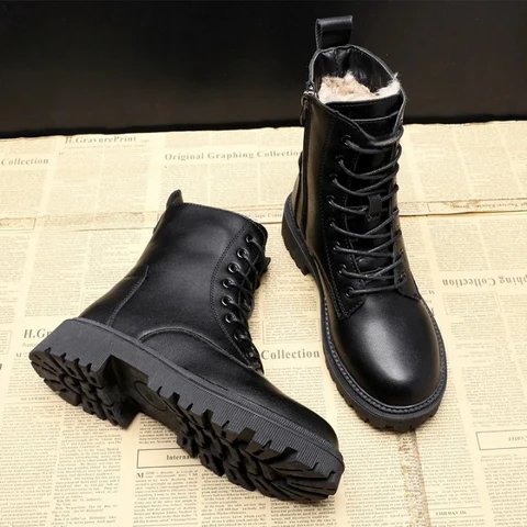 Winterstiefel | Mit Fell gefüttert | Schnürstiefel | Stiefeletten | Damenstiefel R&B