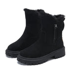 Winterstiefel | Dicke Sohle | Wildleder | Stiefel mit Fleece-Futter | Damenstiefel R&B