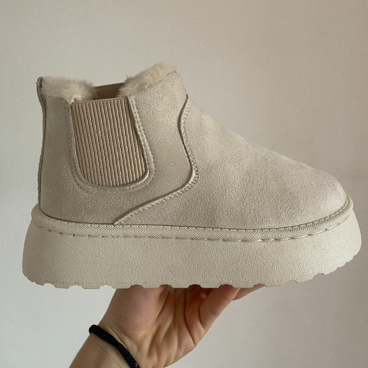Winterstiefel | Knöchel | Schlupfstiefel | Kunstfell gefütterte Stiefel | Damenstiefel R&B