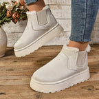 Winterstiefel | Knöchel | Schlupfstiefel | Kunstfell gefütterte Stiefel | Damenstiefel R&B