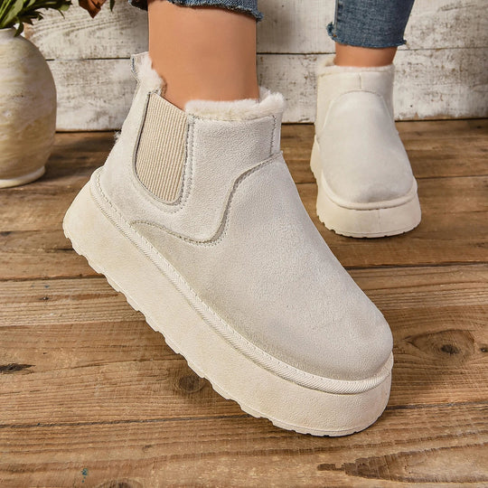 Winterstiefel | Knöchel | Schlupfstiefel | Kunstfell gefütterte Stiefel | Damenstiefel R&B