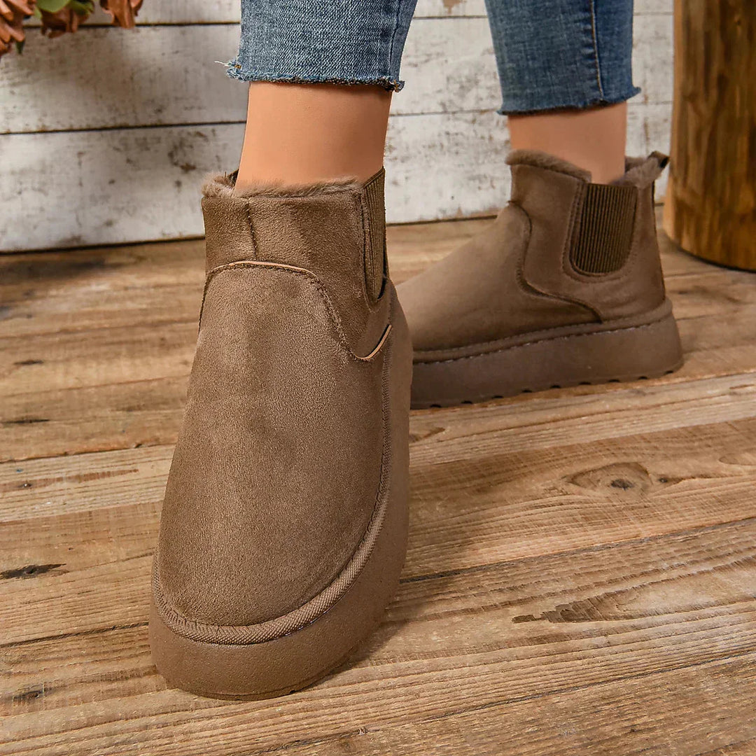 Winterstiefel | Knöchel | Schlupfstiefel | Kunstfell gefütterte Stiefel | Damenstiefel R&B